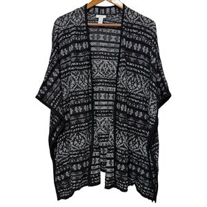 Chico’s Dazzling Decoration Lyndie Cardigan Kimono Open Women’s Large Fair Isle